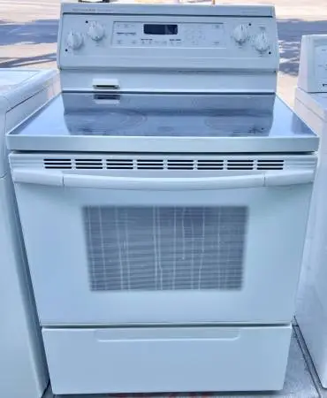 30 Inch Kitchenaid Electric Range KERC507EWH Convection Oven Glass