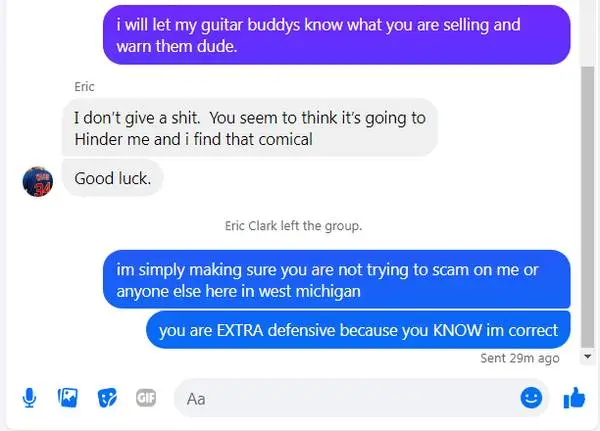 WARNING! guy named Eric Clark is TRYING to sell a fake 2012 Strat