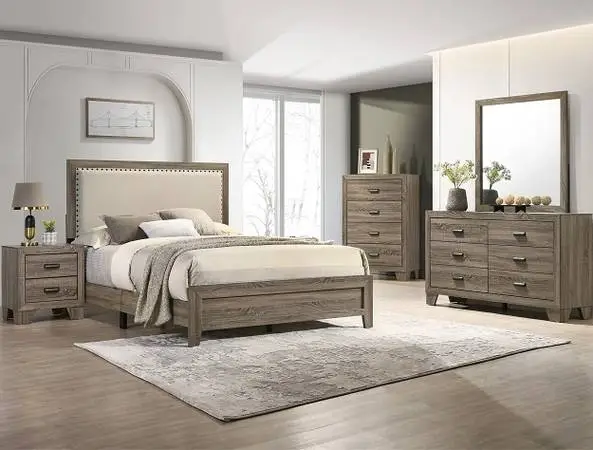 New 4pc wood queen bedroom set www.capricefurniture.com