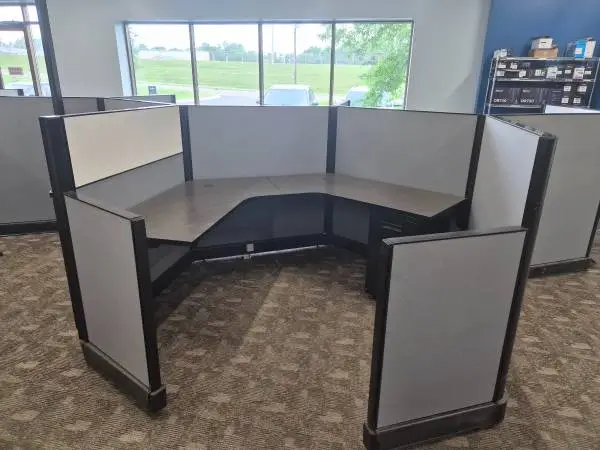 8 Complete Office Workstations w/ Matching Filing Cabinets