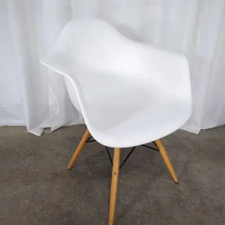 Modern Repro Molded Plastic Shell Accent Chair w/Dowel Legs
