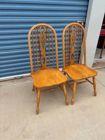 2 Very Sturdy and Durable Solid Wood Side Chairs