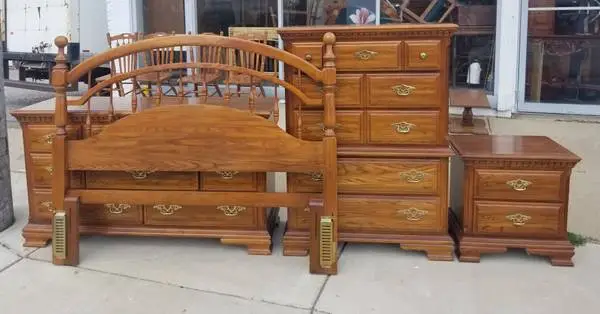 SOLID Oak Bedroom Set