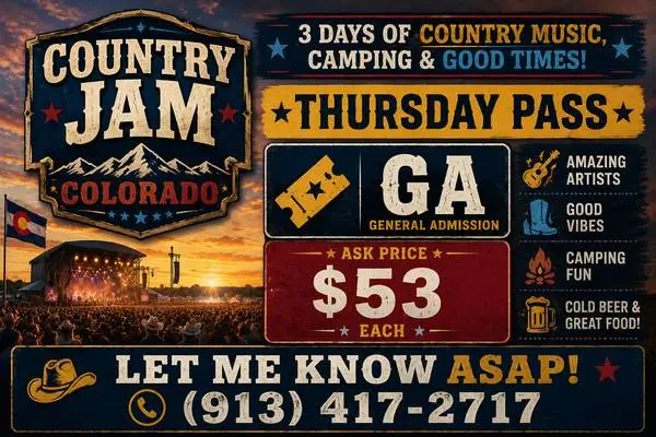 ⒋TIX ↪↩ Country Jam Colorado↪↩SECTION-GA__us