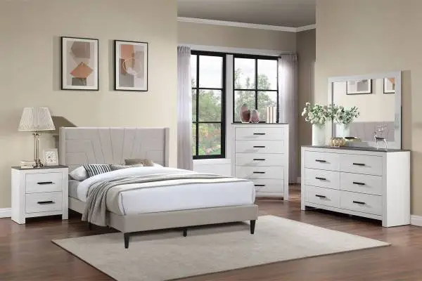 New 4pc wood queen bedroom set www.capricefurniture.com