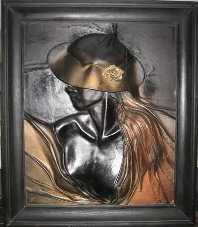 Proud+ Empowered Original-Womans Silhouette-Leather Art-29 X 25