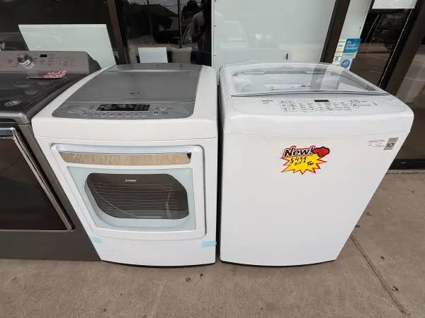 Used White LG Washer and Dryer Toploader