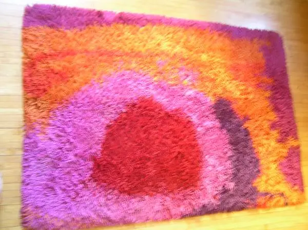 DANISH RYA SHAG AREA RUG VINTAGE MID CENTURY * WOW!!!