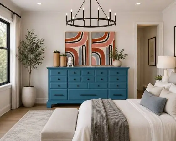 Turquoise dresser thats solid wood