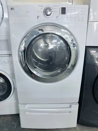 27 inch LG DLE3733W Front Load Electric Dryer with pedestal 7.3 cu.