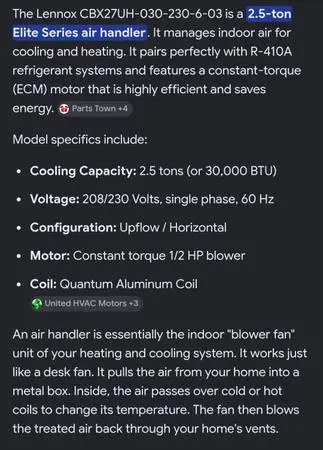 Lennox Air Handler and Heat Pump
