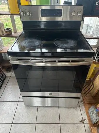 Black electric range
