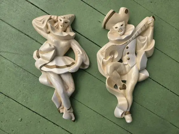Mid Century Kitsch Chalkware Wall Art
