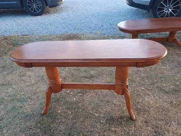 Heavy Solid Oak SOFA Table -- 53.5L X 17W X 28H