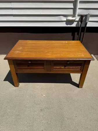 Household Wooden Coffee Table With Drawers