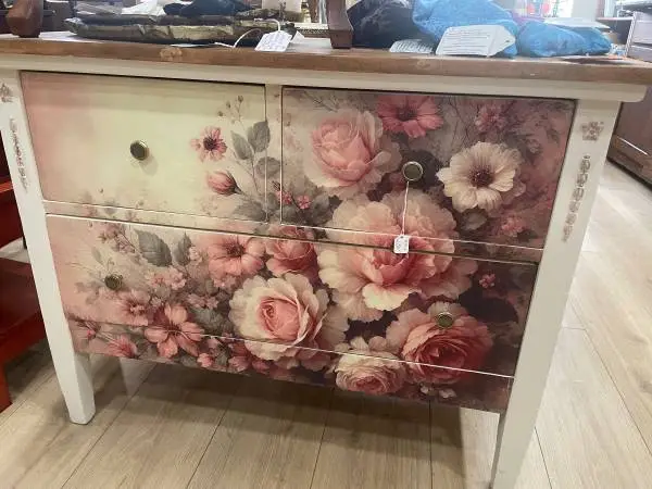 3 Drawer Pink Floral Dresser