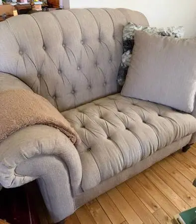 Cottage /Farmhouse Couch and Chair Oversized Tufted