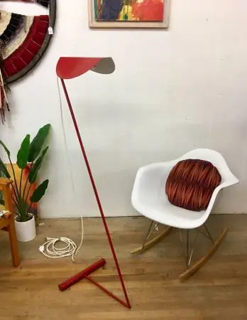 Vintage Modernist Red Z Floor Lamp