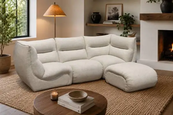 Delivery Available! AFW Gene Modern Modular 103” Sofa with Ottoman