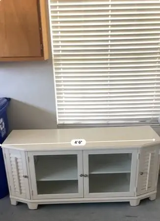 Entertainment credenza set solid wood white