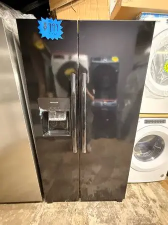 Open Box Black Frigidaire Refrigerator
