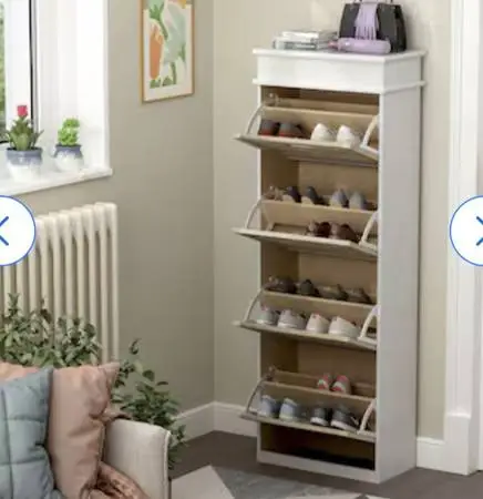 TYSK Paulina 4 - Drawer Shoe Cabinet. ( 61”H x 22” W x 10”D ).