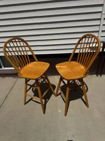 Set Of 2 Household Kitchen Wooden Stool Chairs