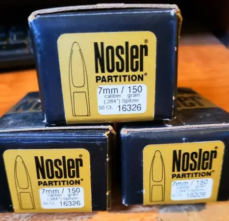 3 new 50ct boxes of nosler partition 7mm 150gr