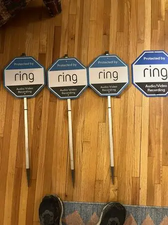 Four New RING SECURITY Signs