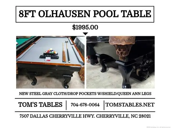 8FT OLHAUSEN POOL TABLE FOR SALE