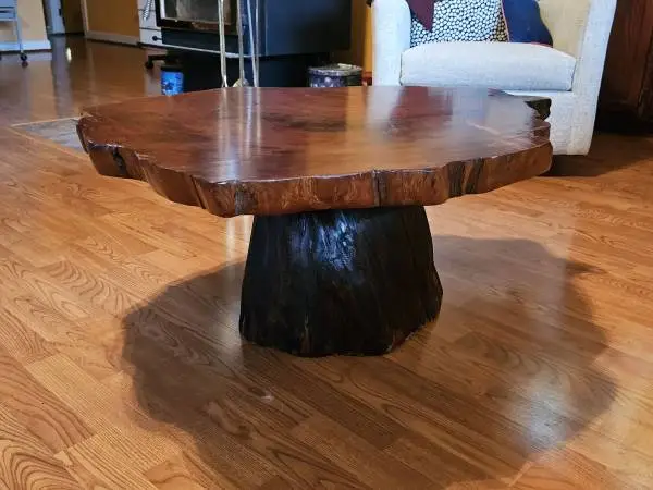 Redwood live edge coffee table