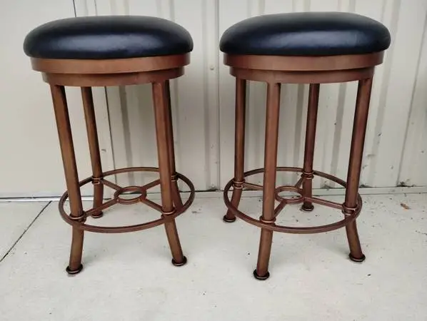 (2) Trendler Black Vinyl Rotating Counter Stools - $700+ New (each)