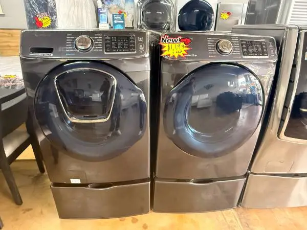 Used Black Tall Samsung Washer and Dryer Storage