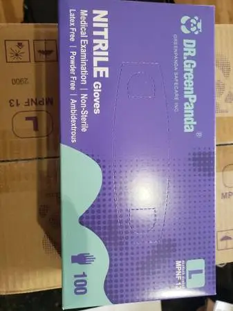 Rubber nitrile medical gloves