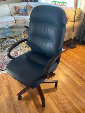 HON H2191 Pillow Soft Leather Executive Desk Office Chair Dark Blue