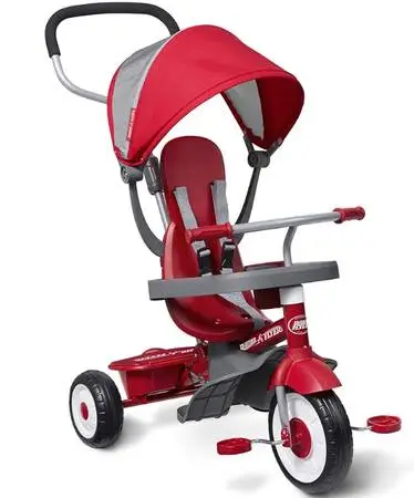 Radio Flyer Stroller Tricycle, EZ Fold 4-in-1 Stroll N Trike for Infa
