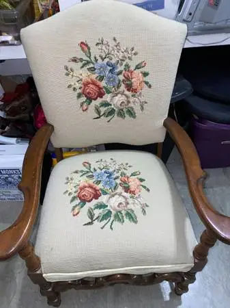 Walnut needlepoint Arm Chair