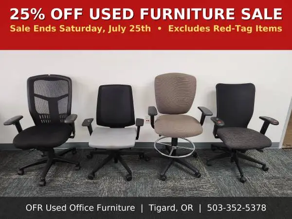 25% Off Used Office Furniture - Desks, Chairs, File Cabinets & More!
