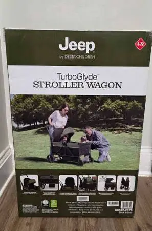 Jeep TurboGlyde Stroller Wagon by Delta Children – Extended Footwell for More