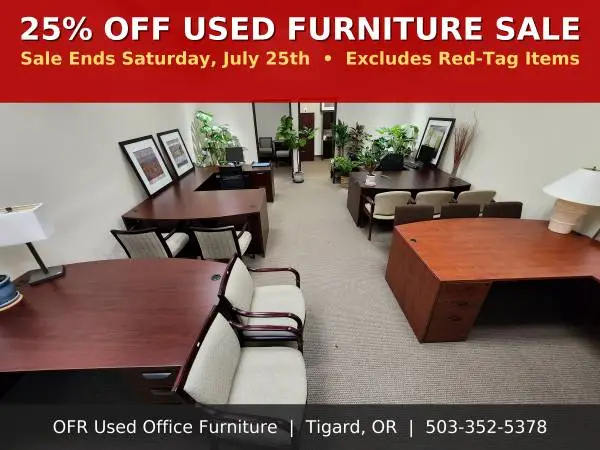 25% Off Used Office Furniture - Desks, Chairs, File Cabinets & More!