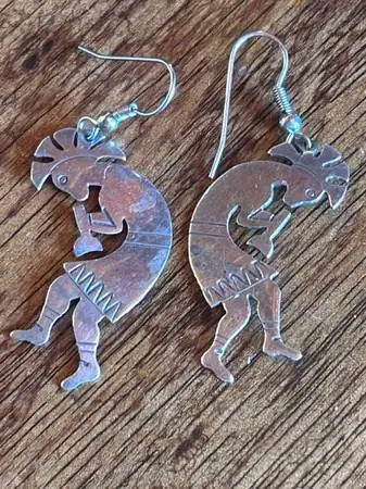 Sterling silver kokopelli earrings