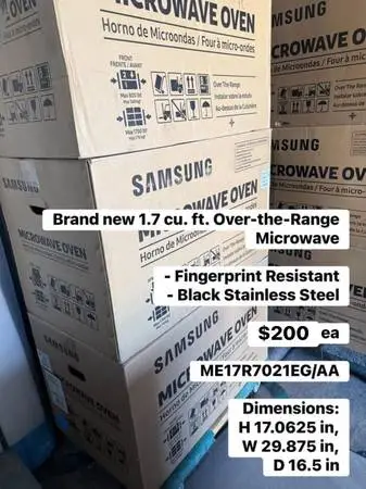 1.7 cu. ft. Over the range microwave