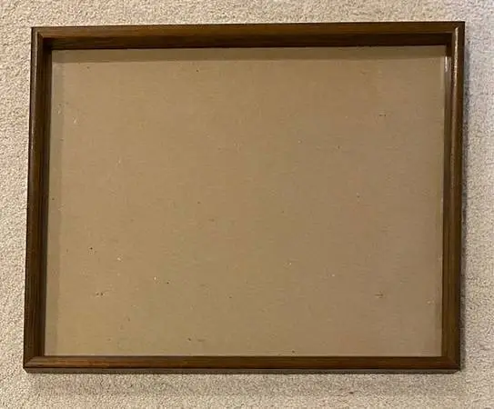 Vintage Walnut-Stained Wood/Plexiglass Picture Frame