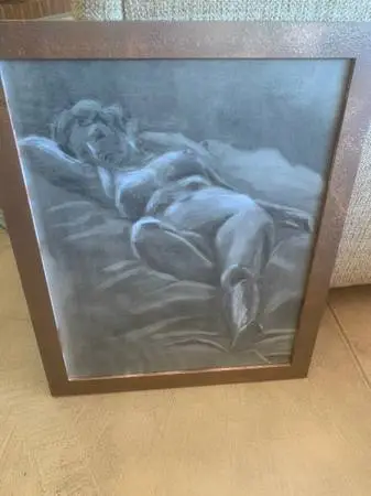 Pastel Painting Nude Original Framed