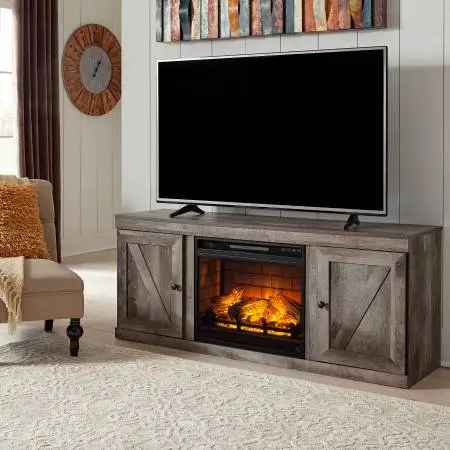 New TV stand with electric heater fireplace option