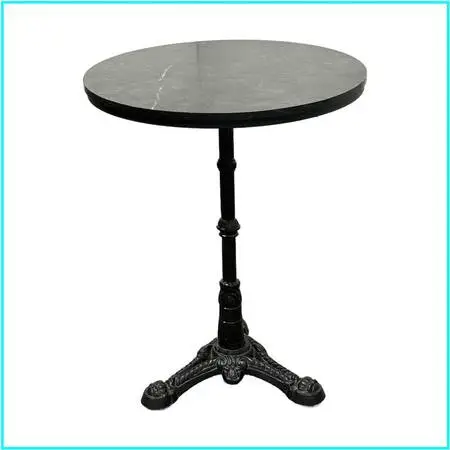 Marble Top Industrial Cast Iron Bistro Table