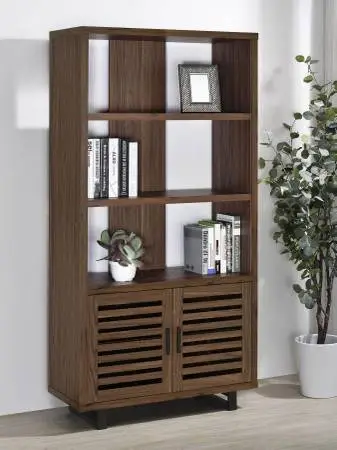 New Storage Bookshelf 71-inch 3-shelf Cabinet Bookcase Walnut!