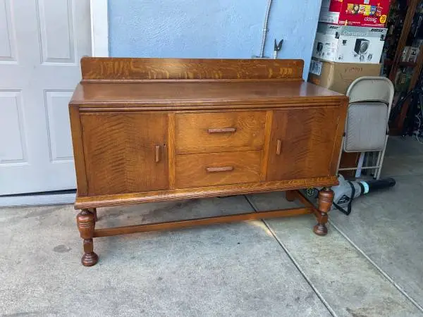 vintage oak sideboard or buffet cabinet solid wood 280