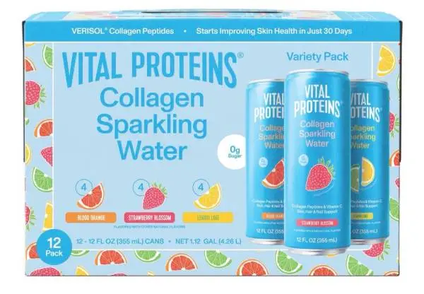 Vital Proteins Collagen Sparkling Water, Variety Packs, 12 count