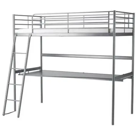 Steel Frame Twin Loft Bed w/Desk - Ikea SVARTA